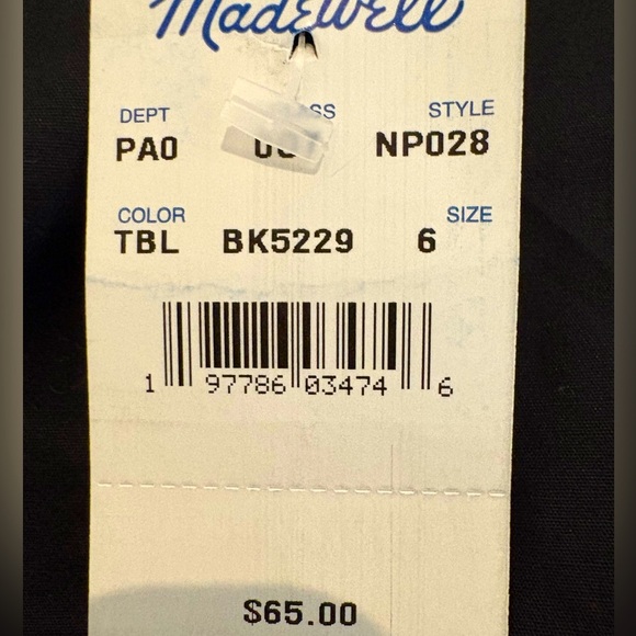 Madewell Black V Neck Twist Blouse Size 6 NWT - Picture 4 of 5